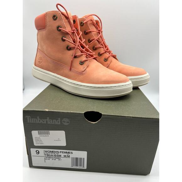 Timberland Women's Londyn 6" Lace Up Leather MD Pink Boots Size 9 Used - Picture 4 of 12